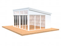 Pavillon Gartenlaube Nova 17,8 m² 18 mm weiß grundiert