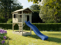 Stelzenhaus Tree Hut mit Sandkasten KDI inkl. Rutsche blau