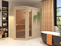 Sauna Massivholzsauna SPARSET Talvi 2 inkl. 3,6 kW Ofen mit externer Steuerung