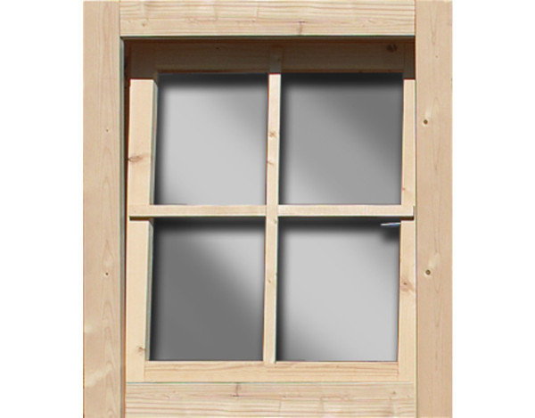 Dreh-/Kippfenster naturbelassen für 38 / 40 mm Gartenhäuser