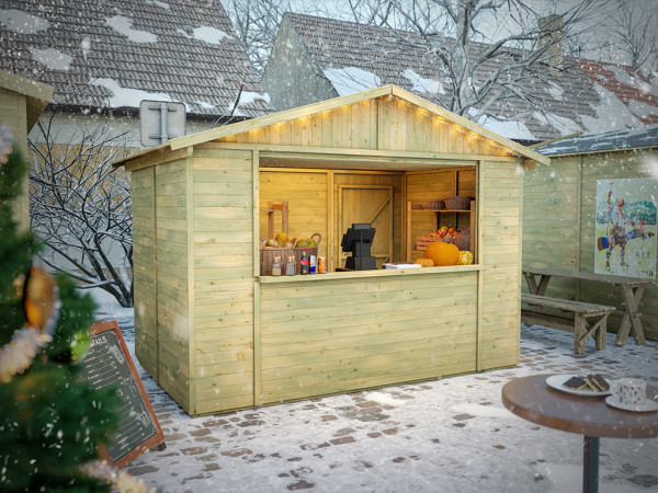 Marktstand / Verkaufsstand Noel 5,9 m² 16 mm KDI grün inkl. Boden