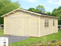 Garage Roger 23,9 m² mit Holztor 44 mm naturbelassen