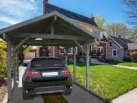 Carport Robert 11,7 m² grau tauchimprägniert