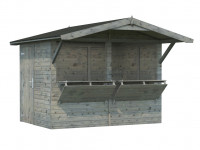 Marktstand / Verkaufsstand Stella 5 m² 16 mm grau tauchimprägniert