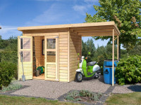 Gerätehaus Merseburg 3 14 mm naturbelassen inkl. 140 cm Anbau