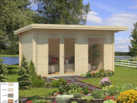 Gartenhaus Blockbohlenhaus Heidi 11,7 m² 44 mm braun tauchimprägniert