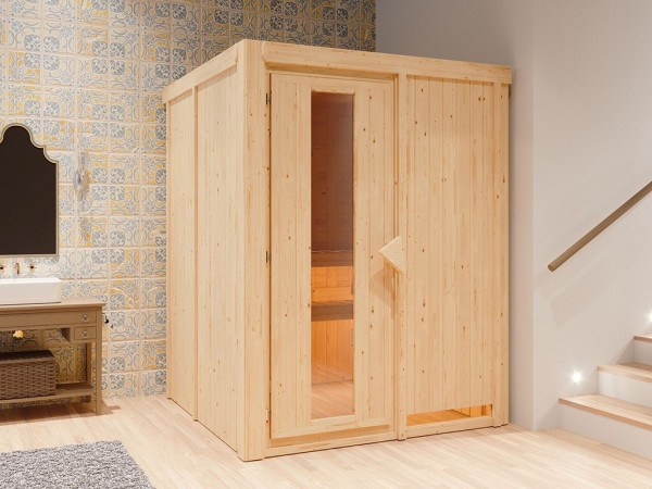 Sauna Systemsauna Norin, inkl. 9 kW Ofen mit integrierter Steuerung