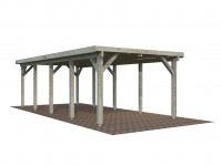 Carport Karl 23,1 m² grau tauchimprägniert