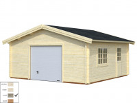 Garage Roger 27,7 m² mit Sektionaltor 70 mm grau tauchimprägniert