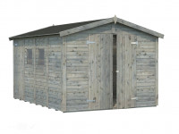 Gerätehaus Dan 10,0 m² 16 mm grau tauchimprägniert