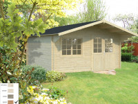 Gartenhaus Blockbohlenhaus Britta 17,5 m² 40 mm braun tauchimprägniert